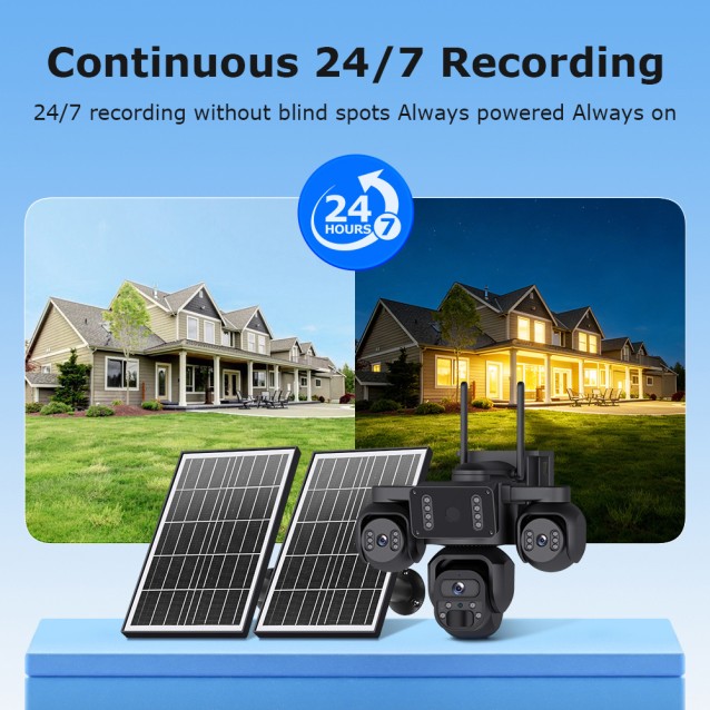 SECTEC smart ηλιακή κάμερα ST-523-9MAOV-4G-EU, triple lens, 3MP, 4G, SD, PTZ, IP66