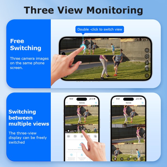 SECTEC smart ηλιακή κάμερα ST-523-9MAOV-4G-EU, triple lens, 3MP, 4G, SD, PTZ, IP66