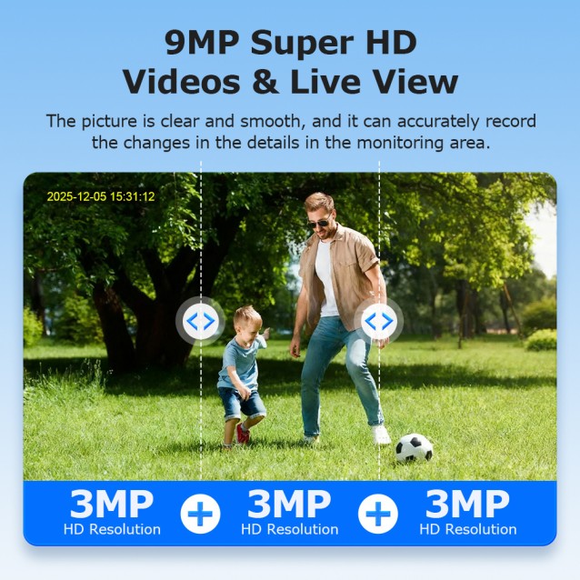 SECTEC smart ηλιακή κάμερα ST-523-9MAOV-4G-EU, triple lens, 3MP, 4G, SD, PTZ, IP66