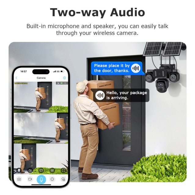 SECTEC smart ηλιακή κάμερα ST-523-9MAOV-4G-EU, triple lens, 3MP, 4G, SD, PTZ, IP66