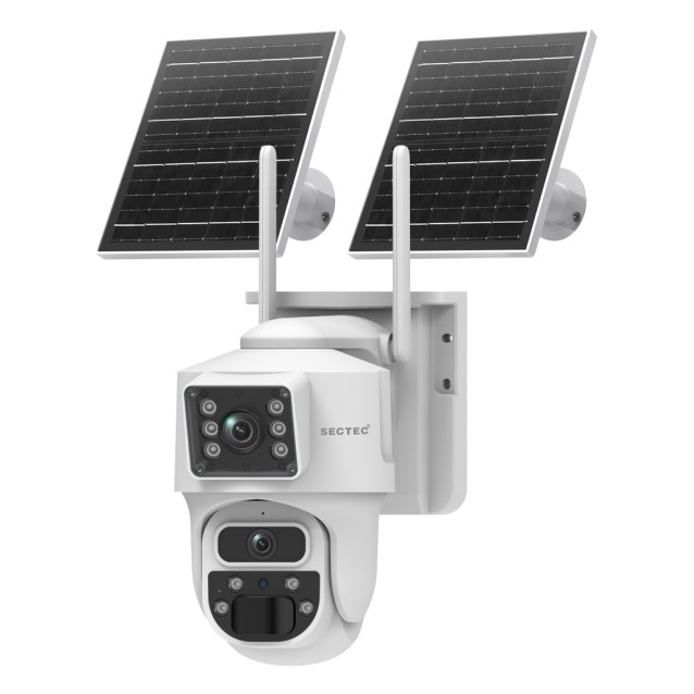 SECTEC smart ηλιακή κάμερα ST-537-6MAOV, dual lens, 3MP, WiFi, SD, PTZ, IP66