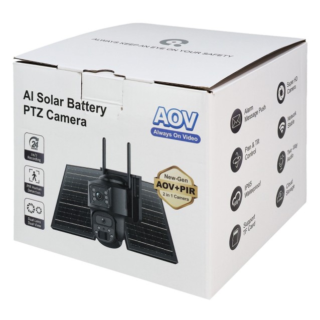 SECTEC smart ηλιακή κάμερα ST-537-6MAOV, dual lens, 3MP, WiFi, SD, PTZ, IP66