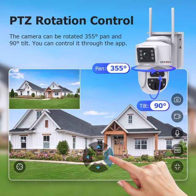SECTEC smart ηλιακή κάμερα ST-537-6MAOV, dual lens, 3MP, WiFi, SD, PTZ, IP66