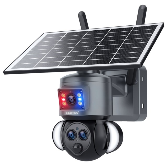 SECTEC smart ηλιακή κάμερα ST-538-6M-3L-4G-EU, dual lens, 3MP, 4G, SD, PTZ, IP66 SECTEC smart ηλιακή κάμερα ST-538-6M-3L-4G-EU, dual lens, 3MP, 4G, SD, PTZ, IP66
