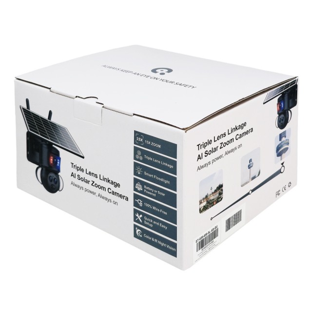 SECTEC smart ηλιακή κάμερα ST-538-6M-3L-4G-EU, dual lens, 3MP, 4G, SD, PTZ, IP66