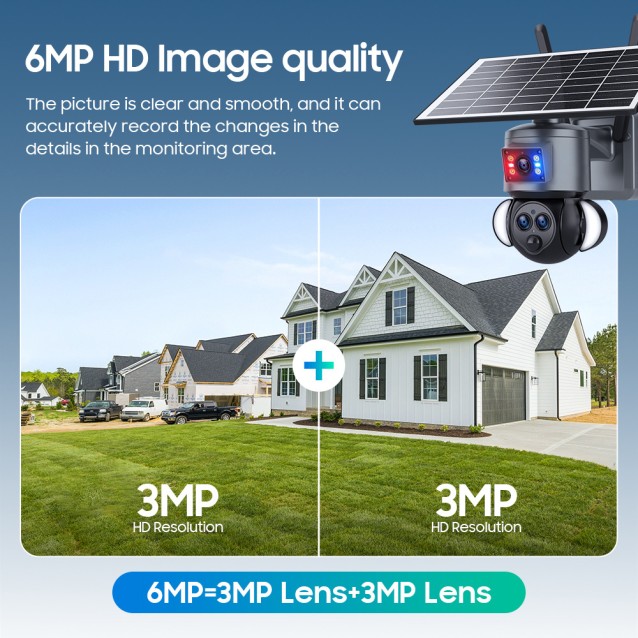 SECTEC smart ηλιακή κάμερα ST-538-6M-3L-4G-EU, dual lens, 3MP, 4G, SD, PTZ, IP66