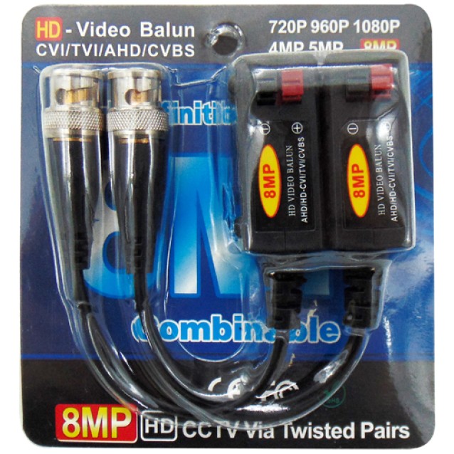 BNC BALUN VIDEO AHD ΜΕΣΩ UTP ΧΩΡΙΣ ΒΙΔΑ JT-1297 BLS JKG