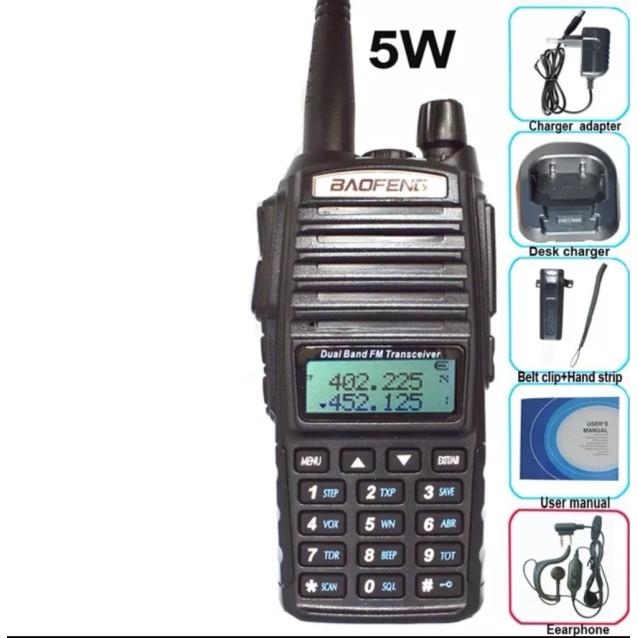 BAOFENG ασύρματος πομποδέκτης UV-82, VHF/UHF, 8W, μαύρος