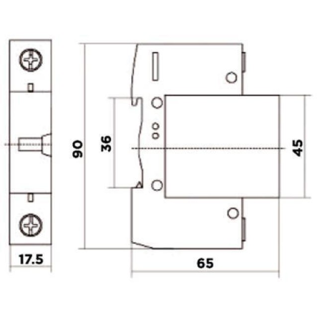 ΑΝΤΙΚΕΡΑΥΝΙΚΑ ΡΑΓΑΣ T2 1P 10kA 320VAC SGS1 MAXGE