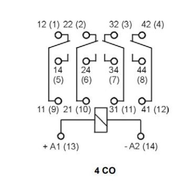 RELAY ΜΕΣΑΙΟ 4P 12V AC SOLDER (R4) REL