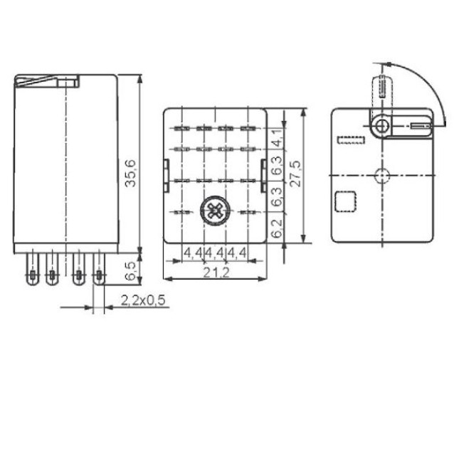 RELAY ΜΕΣΑΙΟ 4P 12V AC SOLDER (R4) REL