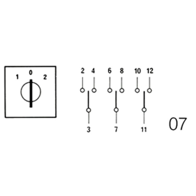 ΔΙΑΚΟΠΤΗΣ ΠΕΡΙΣΤΡΟΦΙΚΟΣ ΔΙΠΛΗΣ ΕΝΕΡΓΕΙΑΣ 1-0-2 3P 20A ΜΕ ΠΛΑΚΑ 52X52 E920AHM07 HNM