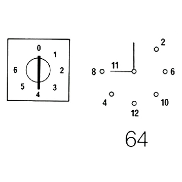 ΔΙΑΚΟΠΤΗΣ ΠΕΡΙΣΤΡΟΦΙΚΟΣ ΜΕΤΑΓΩΓΕΑΣ 0-6 ΘΕΣΕΩΝ 1P 20A ΜΕ ΠΛΑΚΑ 72X72 E920AHM64 HNM