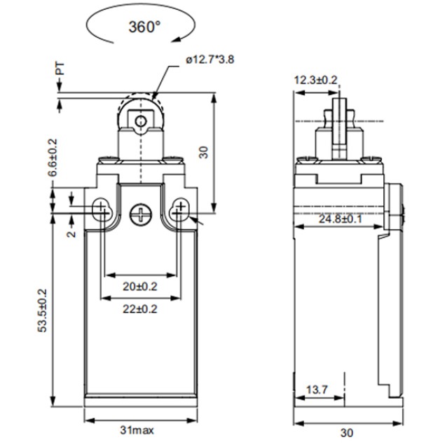 ΔΙΑΚΟΠΤΗΣ ΤΕΡΜΑΤΙΚΟΣ ΠΛΑΣΤΙΚΟΣ ΜΕ ΡΟΔΑΚΙ CLS-103 CNTD