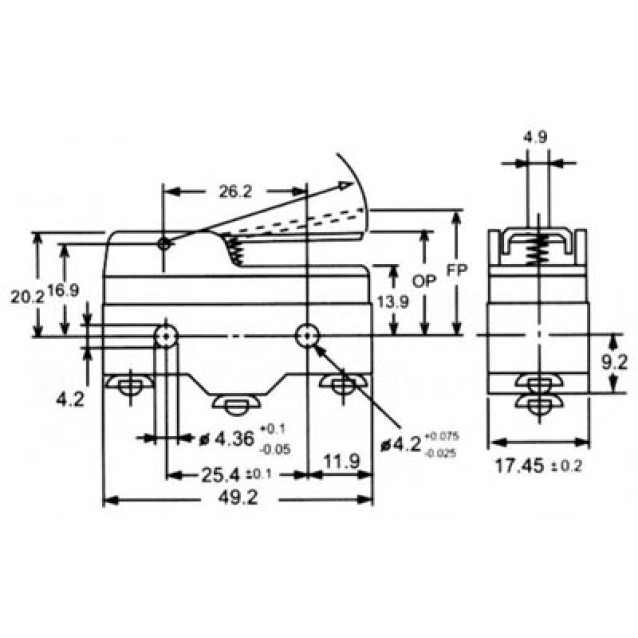 ΔΙΑΚΟΠΤΗΣ ΤΕΡΜΑΤΙΚΟΣ MINI ΜΕ ΛΑΜΑΚΙ ΚΟΝΤΟ 15A 125/250VAC Z-15GW21-B (AM-1702) C&H