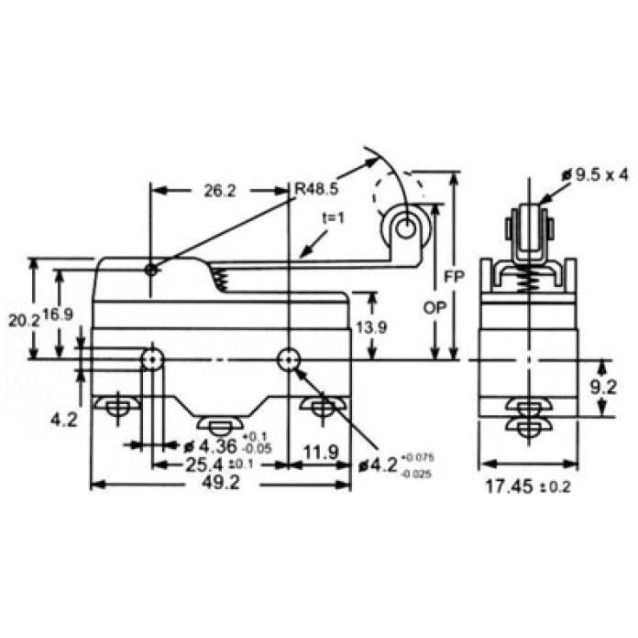 ΔΙΑΚΟΠΤΗΣ ΤΕΡΜΑΤΙΚΟΣ MINI ΜΕ ΛΑΜΑΚΙ & ΡΟΔΑΚΙ 15A 125/250VAC Z-15GW2-B (AM-1703) C&H