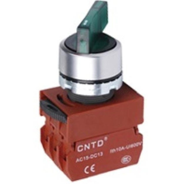 ΔΙΑΚΟΠΤΗΣ Φ22 1-0-2 2NO ΜΕ ΛΥΧΝΙΑ 230VAC ΠΡΑΣΙΝΗ C2SIL-G CNTD