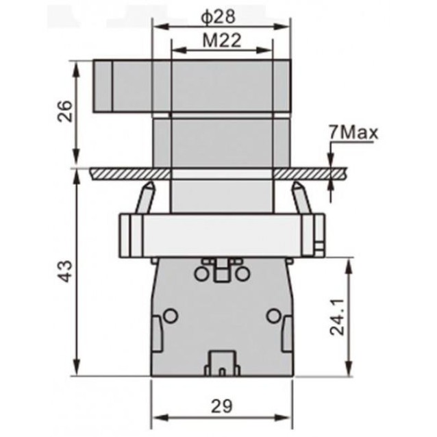 ΔΙΑΚΟΠΤΗΣ Φ22 1-0-2 2NO ΜΕ ΕΠΑΝΑΦΟΡΑ ΜΑΥΡΟΣ BJ53 KND