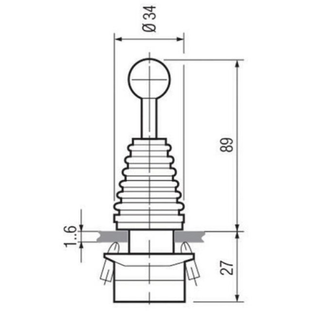 ΔΙΑΚΟΠΤΗΣ Φ22 ΜΕ ΜΟΧΛΟ 2 ΘΕΣΕΩΝ ΣΤΑΘΕΡΟΣ 1NO+1NC C2MNF2 CNTD