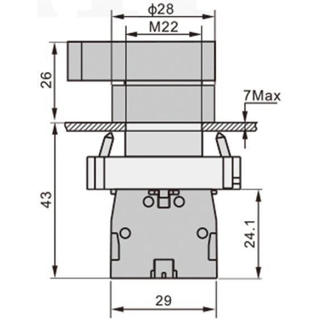 ΔΙΑΚΟΠΤΗΣ Φ22 0-1 1NO+1NC ΜΕ ΕΠΑΝΑΦΟΡΑ ΜΑΥΡΟΣ BJ45 KND