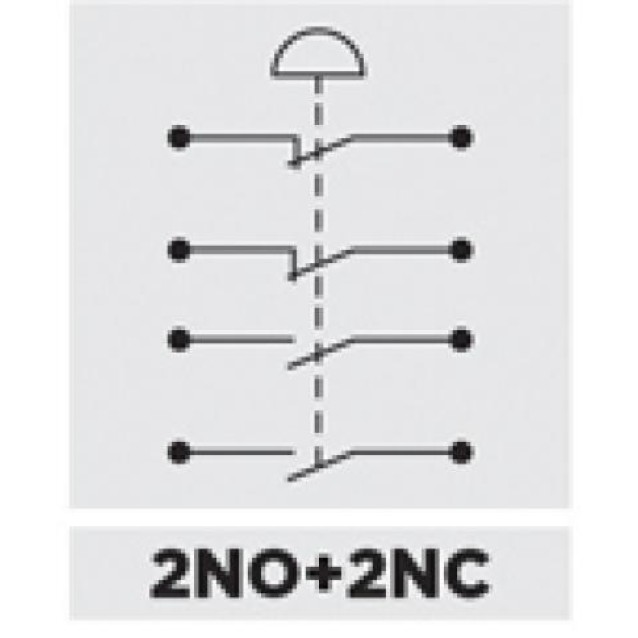 ΔΙΑΚΟΠΤΗΣ Φ22 ΜΕ ΜΟΧΛΟ 4 ΘΕΣΕΩΝ ΣΤΑΘΕΡΟΣ 2NO+2NC C2MNF4 CNTD