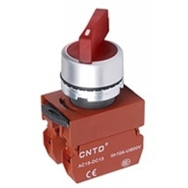 ΔΙΑΚΟΠΤΗΣ Φ22 1-0-2 2NO ΜΕ ΛΥΧΝΙΑ 230VAC ΚΟΚΚΙΝΗ C2SIL-R CNTD