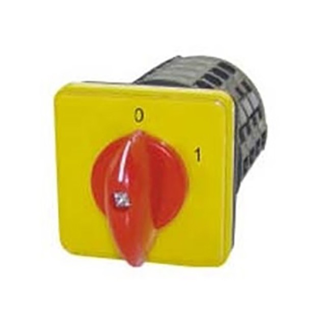 ΔΙΑΚΟΠΤΗΣ ΠΕΡΙΣΤΡΟΦΙΚΟΣ 0-1 3P 20A ΜΕ ΠΛΑΚΑ 50X50 ΚΙΤΡΙΝΗ ZH-HD-2 KED