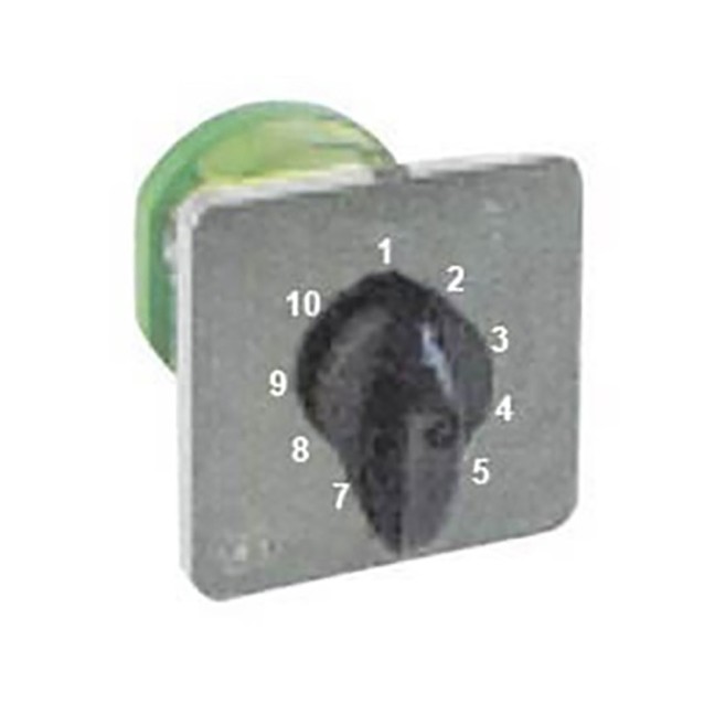 ΔΙΑΚΟΠΤΗΣ ΠΕΡΙΣΤΡΟΦΙΚΟΣ ΜΕΤΑΓΩΓΕΑΣ 1-10 ΘΕΣΕΩΝ 1P 20A ΜΕ ΠΛΑΚΑ 72X72 13.52.11 BRT