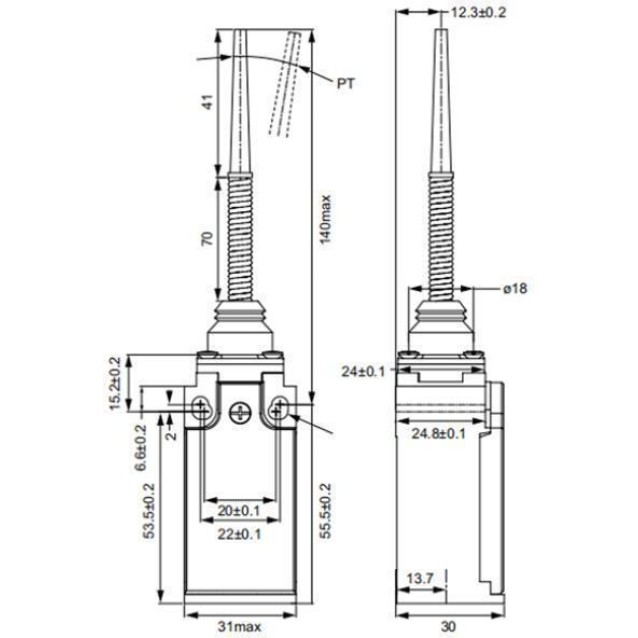 ΔΙΑΚΟΠΤΗΣ ΤΕΡΜΑΤΙΚΟΣ ΠΛΑΣΤΙΚΟΣ ΜΕ ΡΑΒΔΟ ΕΛΑΤΗΡΙΩΤΗ & ΑΚΡΟ ΠΛΑΣΤΙΚΟ CLS-171 CNTD