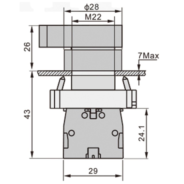 ΔΙΑΚΟΠΤΗΣ Φ22 0-1 1NO ΜΑΥΡΟΣ BJ21 KND
