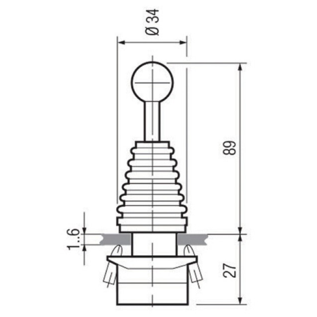 ΔΙΑΚΟΠΤΗΣ Φ22 ΜΕ ΜΟΧΛΟ 2 ΘΕΣΕΩΝ ΚΑΙ ΕΠΑΝΑΦΟΡΑ 1NO+1NC C2MNT2 CNTD