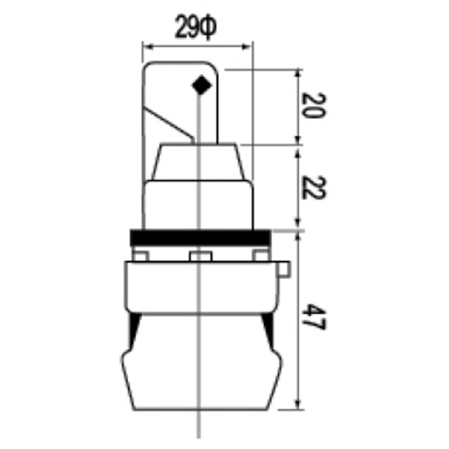 ΔΙΑΚΟΠΤΗΣ Φ22 1-0-2 2NO ΜΕ ΚΛΕΙΔΙ ΜΑΥΡΟΣ R2SNK RNY/CNTD
