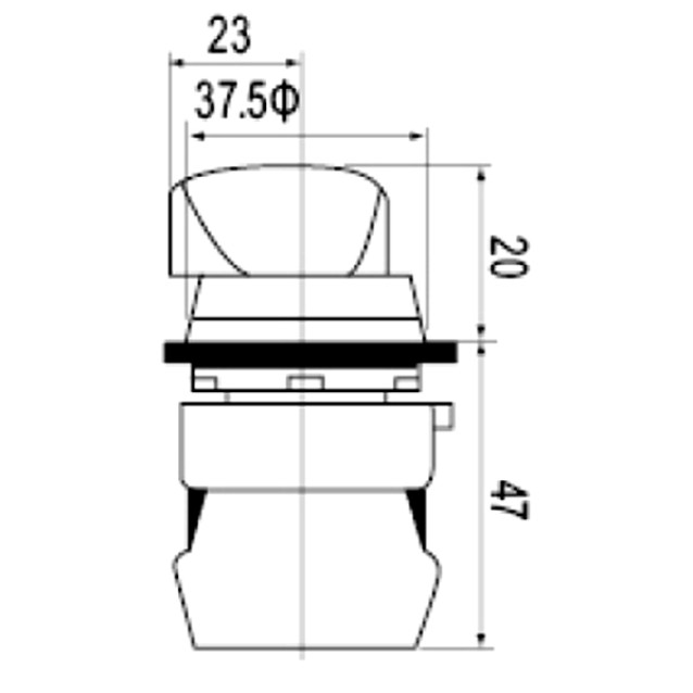ΔΙΑΚΟΠΤΗΣ Φ22 0-1 1NO ΜΕ ΚΕΦΑΛΗ Φ30 ΚΟΚΚΙΝΗ C3SNL CNTD