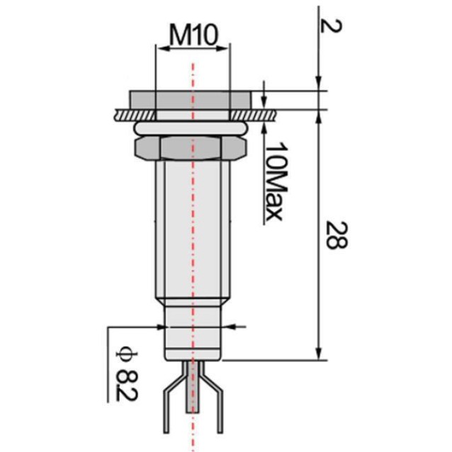 ΛΥΧΝΙΑ ΕΝΔΕΙΚΤΙΚΗ LED Φ10 24VAC/DC ΛΕΥΚΗ ΜΕ FASTON AD22C-10D XND ΤΕΜΑΧΙΟ