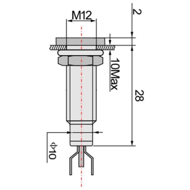 ΛΥΧΝΙΑ ΕΝΔΕΙΚΤΙΚΗ LED Φ12 230VAC/DC ΜΠΛΕ ΜΕ FASTON AD22C-12D XND ΤΕΜΑΧΙΟ